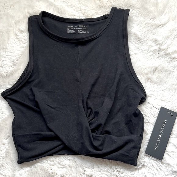 Yogalicious Tops - NWT Yogalicious Lux Black Crop Top Size Small